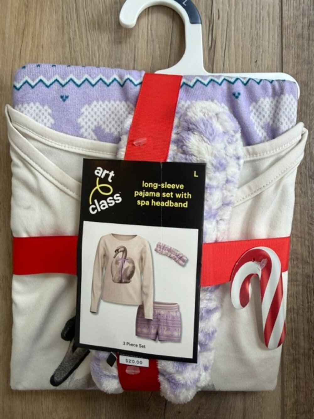 NEW Art Class Long-Sleeve Pajama Set with Spa Headband Girls L